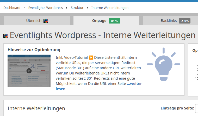 Seobility-Interne-Weiterleitungen
