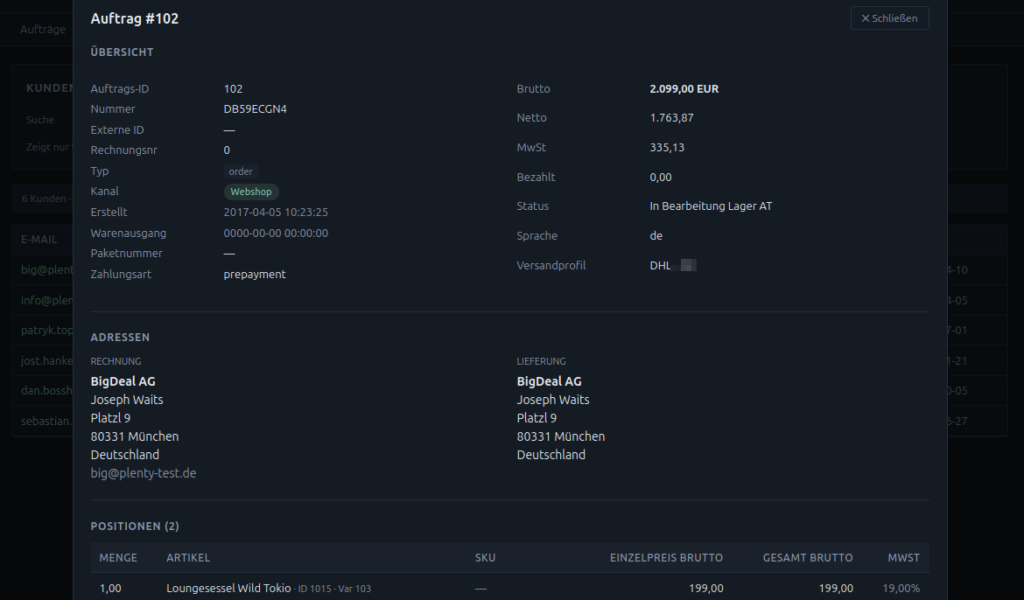 Plenty Archiv Anwendung - Testauftrag